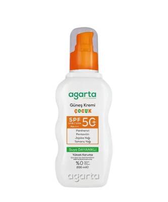 Agarta Doğal Yüksek Koruma Çocuk Güneş Kremi Spf50+ 200 ML