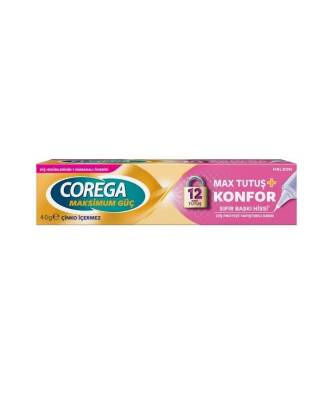 Corega Max Tutuş + Konfor Tat İçermez 40 gr Protez Diş Yapıştırıcı
