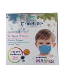 Corelife Meltblown Erkek Çocuk Maskesi 50 Adet Yıldız Desenli