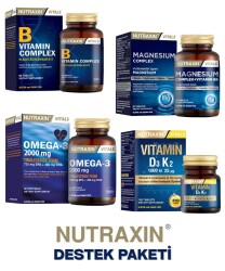 Nutraxin Magnezyum Complex + D3 K2 Tablet + Omega-3 2000mg + B Complex Premium Set 4’lü