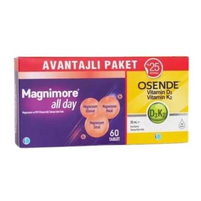 Magnimore All Day 60 Tablet + Osende D3k2 20 ml Damla - Avantajlı Paket