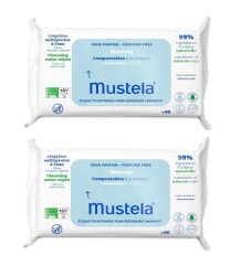 Mustela Parfümsüz Kompost Islak Mendil 60 Adet 2'li Paket