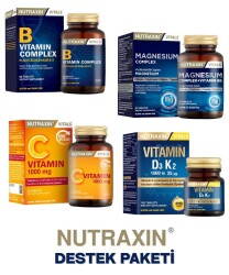 Nutraxin Destek Paketi B Complex + C Vitamini + Magnezyum Complex + D3 K2