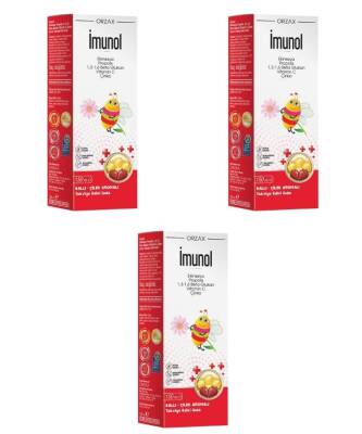Orzax İmunol Şurup Ballı - Çilek 150 ML x 3 Adet