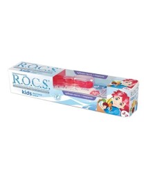 Rocs Kids 3-7 Yaş Meyve Külahı Diş Macunu Fırça Seti