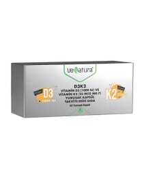 En uygun fiyatlarla Venatura D3K2 Vitamin 60 Kapsül