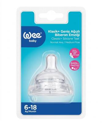 Wee Baby 853 Klasik Plus Geniş Ağızlı No:2 6-18 Ay Normal Akış Biberon Emziği