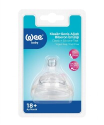 Wee Baby 854 Klasik Plus Geniş Ağızlı No:3 18 Ay+ Yoğun Akış Biberon Emziği