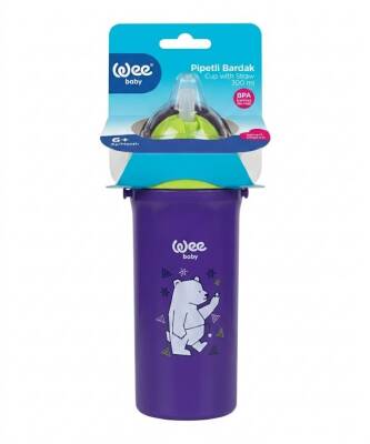 Wee Baby 896 Pipetli Bardak 300 ml Mor