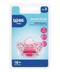 Wee Baby 838 Damaklı Emzik Şeffaf Desenli No: 3 Pembe