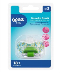 En uygun fiyatlarla Wee Baby 838 Damaklı Emzik Şeffaf Desenli No: 3 Yeşil