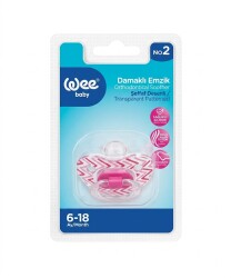Wee Baby 837 Damaklı Emzik Şeffaf Desenli 6-18 Ay - Pembe