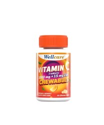 Wellcare Vitamin C 1000 mg + Çinko 15 mg 30 Çiğneme Tableti